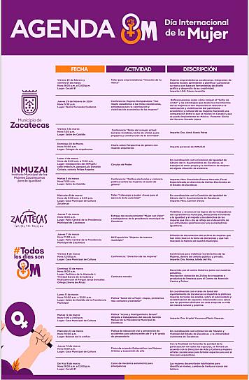 PRESENTA INMUZAI AGENDA DE ACTIVIDADES #8M 
