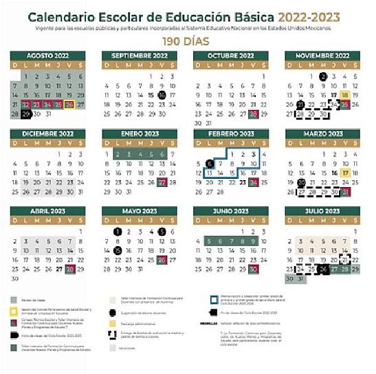 PRESENTA LA SEP CALENDARIO PARA EL CICLO ESCOLAR 2022-2023    