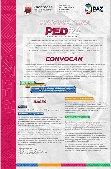 PRESENTAN CONVOCATORIA PARA PREMIO ESTATAL DEL DEPORTE 2024