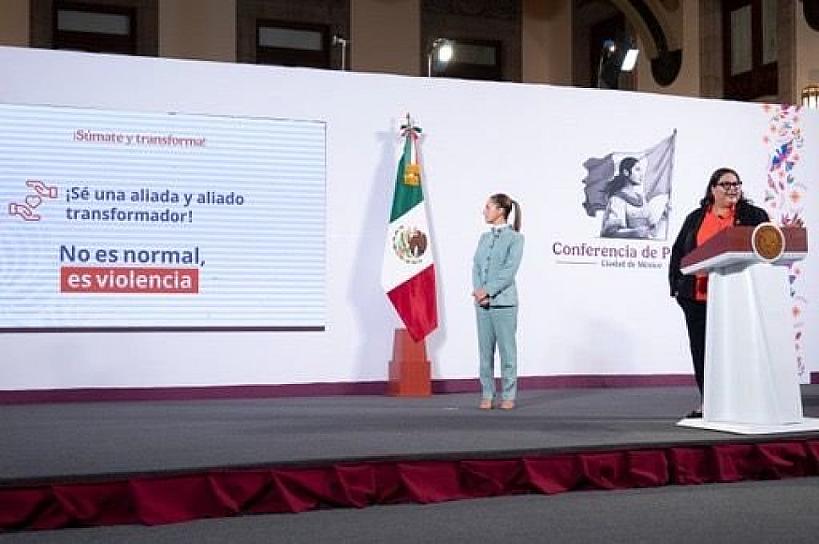 PRESENTA SHEINBAUM CAMPAÑA PERMANENTE CONTRA LA VIOLENCIA DE GÉNERO