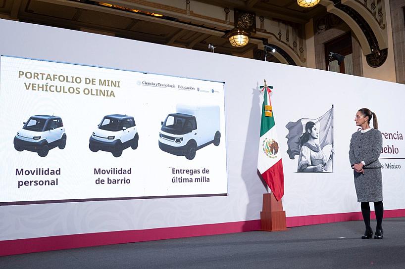 Presenta Sheinbaum 'Olinia', la primera armadora mexicana de vehículos eléctricos 