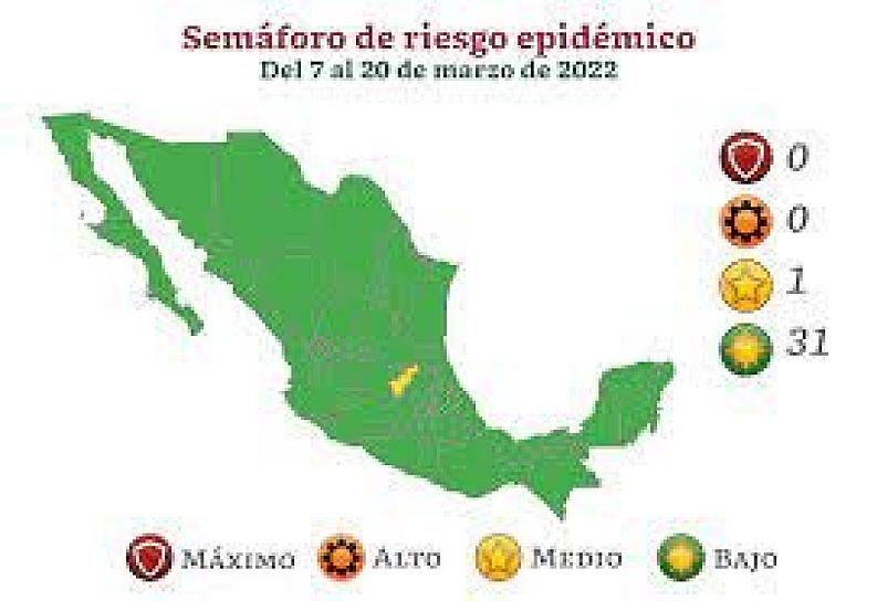 QUERÉTARO, ÚNICO ESTADO QUE PERMANECE EN AMARILLO DEL SEMÁFORO EPIDEMIOLÓGICO