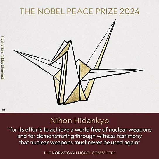 RECIBE LA ORGANIZACIÓN NIHON HIDANKYO PREMIO NOBEL DE LA PAZ 2024  &nbsp;