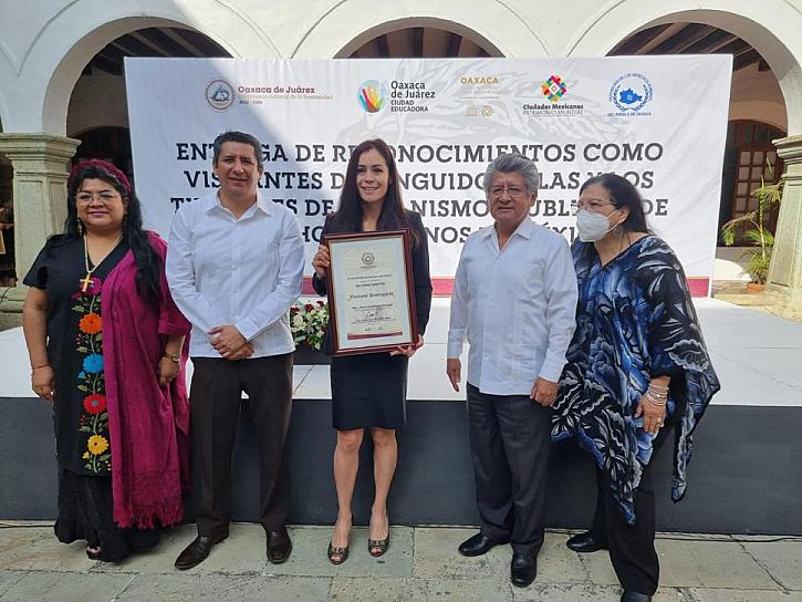 RECIBEN A MARICELA DIMAS COMO VISITANTE DISTINGUIDO EN OAXACA
