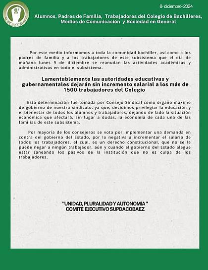 Regresa el Cobaez a clases