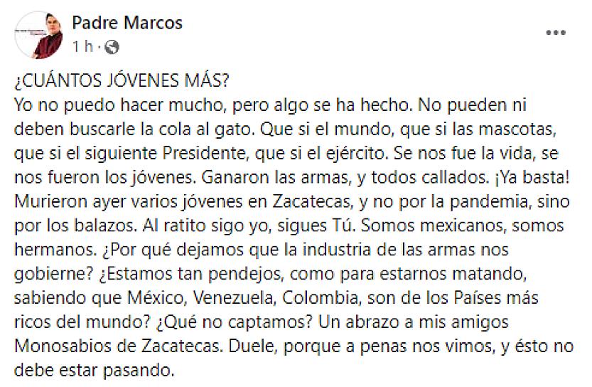 REPROCHAN ASESINATO DE JÓVENES ZACATECANOS 