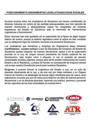 RESPALDAN CÁMARAS EMPRESARIALES AL GOBERNADOR: RECHAZAN HERRAMIENTAS LEGISLATIVAS