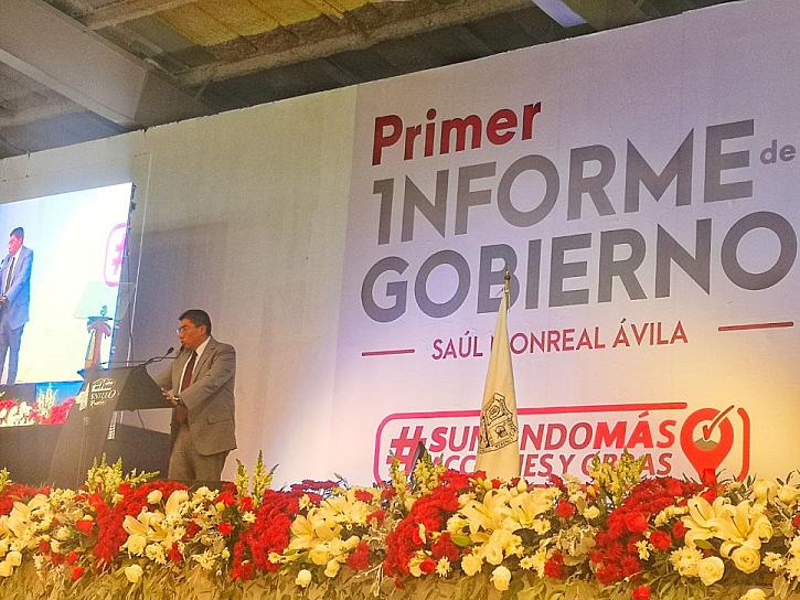 RINDE SAÚL MONREAL SU PRIMER INFORME DE ACTIVIDADES