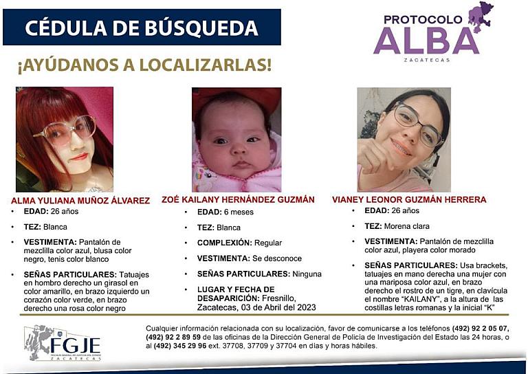 SECUESTRAN A ESPOSA E HIJA DE MILITAR EN FRESNILLO 