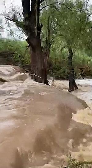 SE DESBORDA ARROYO EN MEZQUITAL DEL ORO