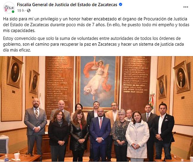 SE DESPIDE FRANCISO MURILLO RUISECO DE LA FGJEZ