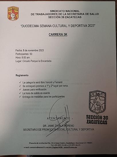 ABREN CONVOCATORIA PARA PARTICIPAR EN SEMANA CULTURAL Y DEPORTIVA 