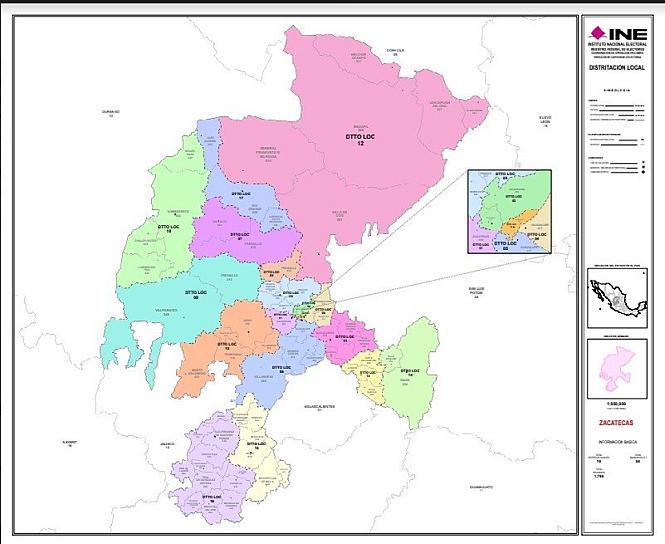 SE MANTIENE ZACATECAS CON 18 DEMARCACIONES DISTRITALES
