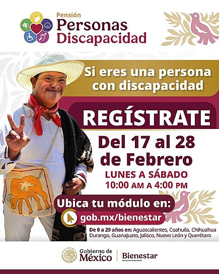Abren registro para Pensión de Discapacidad en Zacatecas