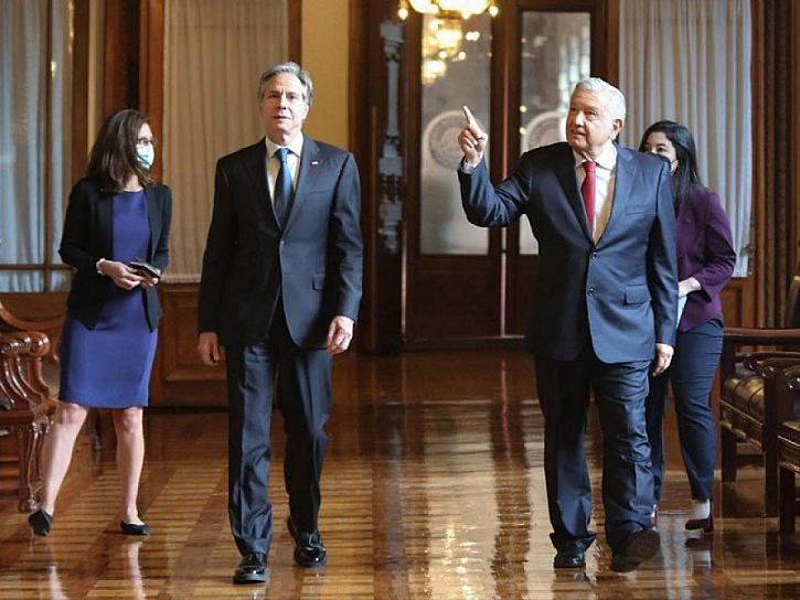 SE REÚNEN LÓPEZ OBRADOR Y BLINKEN EN PALACIO NACIONAL