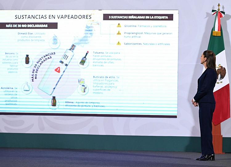 Sheinbaum invita a jóvenes a evitar el consumo de vapeadores
