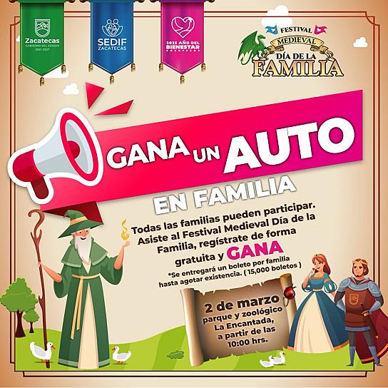Sorteará Gobierno estatal un automóvil en el festejo del Día de la Familia