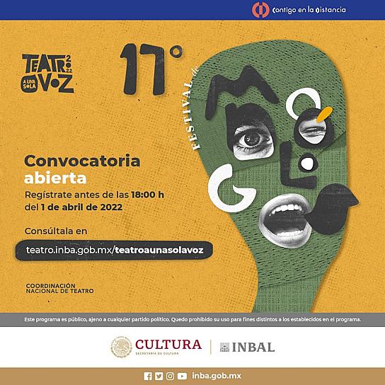 LANZAN CONVOCATORIA PARA EL 17 FESTIVAL DE MONÓLOGOS, TEATRO A UNA SOLA VOZ 