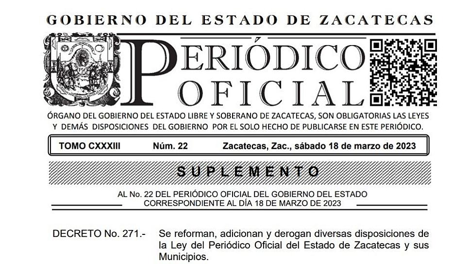 SUPRIMEN EDICIÓN IMPRESA DEL PERIÓDICO OFICIAL