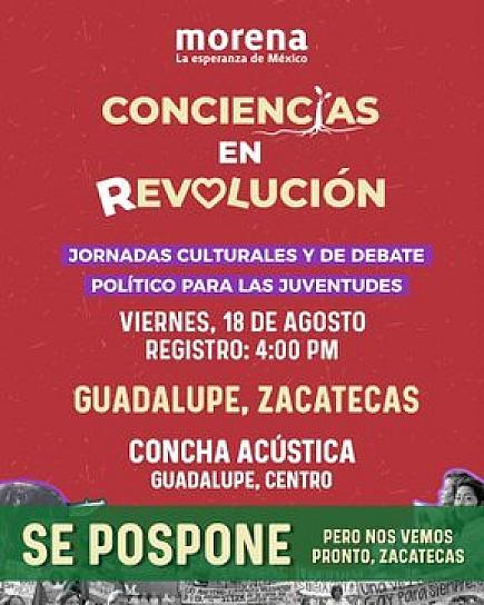 SUSPENDEN FORO DE MORENA EN ZACATECAS