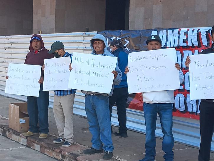 TOMA EL SITEZ PRESIDENCIA DE ZACATECAS; DENUNCIA DESPIDOS INJUSTIFICADOS