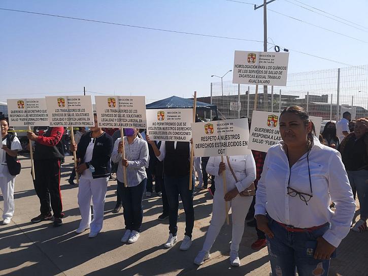 TOMA PERSONAL DEL SNTSA EDIFICIO DEL HOSPITAL DE LA MUJER EN FRESNILLO 