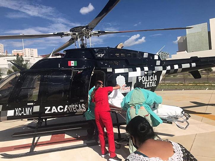 TRASLADAN EN HELICÓPTERO A MENOR QUE FUE ATROPELLADO EN TLALTENANGO