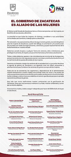 TRAS MARCHA FEMINISTA,  AFIRMA GOBIERNO DEL ESTADO SER ALIADO DE LAS MUJERES 
