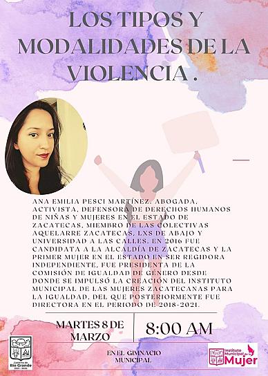 ACTIVISTAS ZACATECANAS OFRECEN PONENCIAS EN PREVENCIÓN DE LA VIOLENCIA HACIA LAS MUJERES A LAS HABITANTES DE RÍO GRANDE 