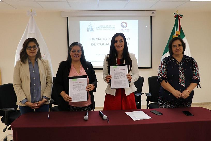 UNEN LAZOS DE COLABORACIÓN LA CDHEZ Y CANACINTRA 