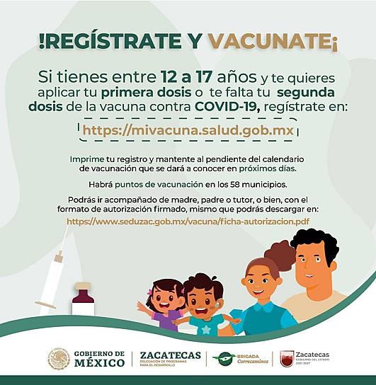 VACUNARÁN A NIÑOS ENTRE 12 A 17 AÑOS DE TODO EL ESTADO CONTRA COVID-19