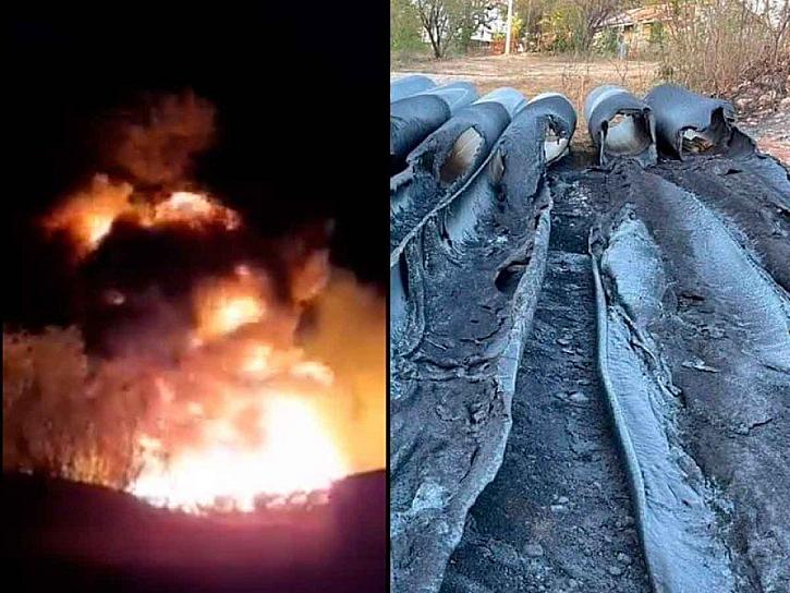 VECINOS QUEMAN TUBERÍAS PARA EVITAR EXTRACCIÓN DE AGUA DEL RÍO RAMOS A MONTERREY