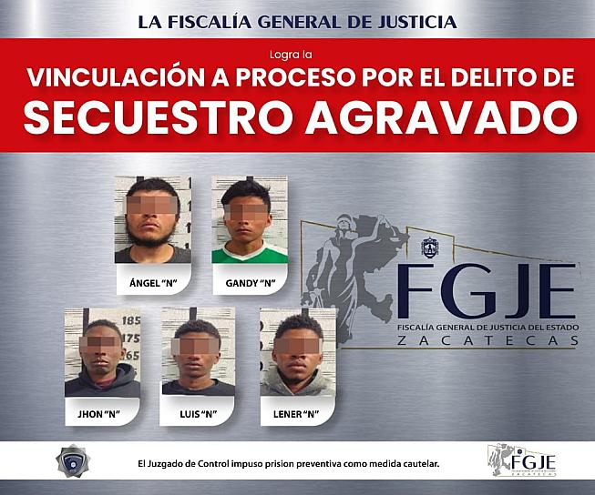 VINCULAN A PROCESO A 5 HOMBRES POR SECUESTRO