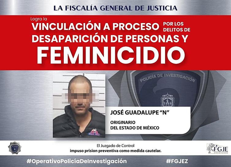 VINCULAN A PROCESO A  PRESUNTO FEMINICIDA