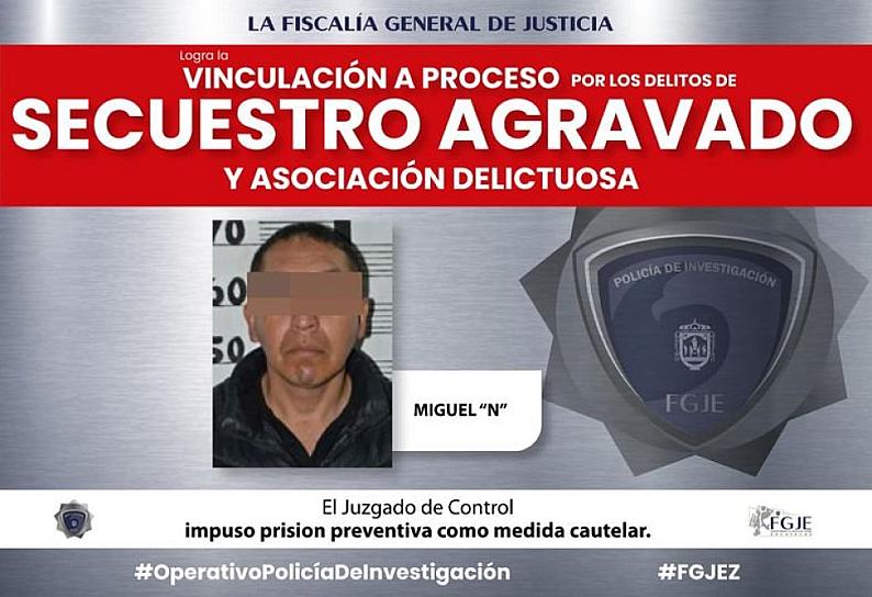 VINCULAN A PROCESO A UN HOMBRE POR EL DELITO DE SUCUESTRO 