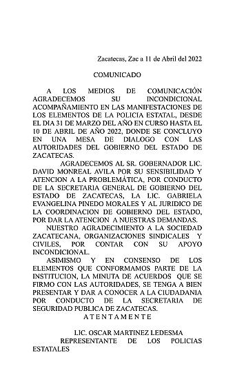 LLEGAN A ACUERDO SSP Y POLICÍAS DESPEDIDOS