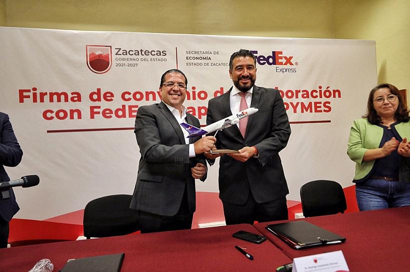 FIRMA GOBIERNO DE ZACATECAS CONVENIO CON EMPRESA FEDEX