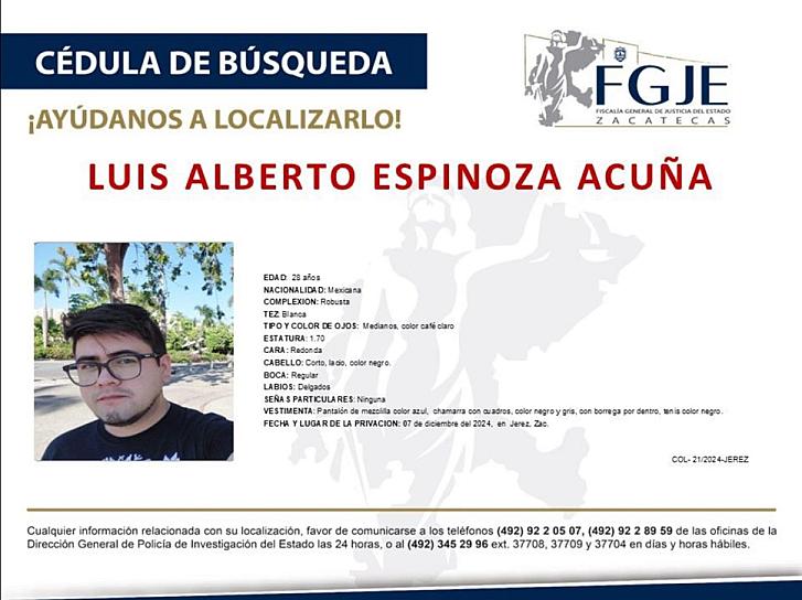 Hallan sin vida al químico Luis Alberto Espinoza