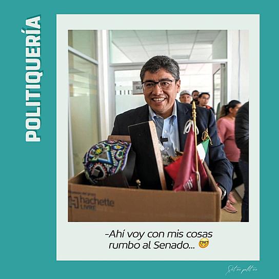 -Ahí voy con mis cosas rumbo al Senado... 🤓