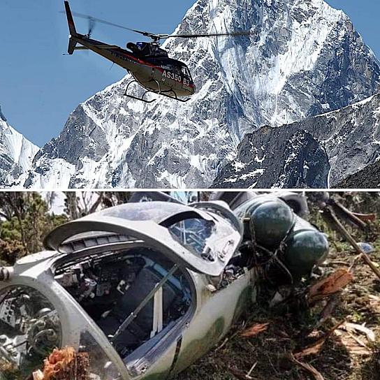 MUEREN 5 MEXICANOS AL ESTRELLARSE UN HELICÓPTERO CERCA DEL EVEREST