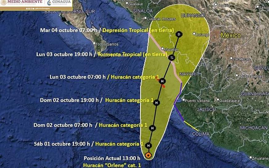 ALERTA EN EL PACÍFICO POR ORLENE; YA ES HURACÁN CATEGORÍA 4 