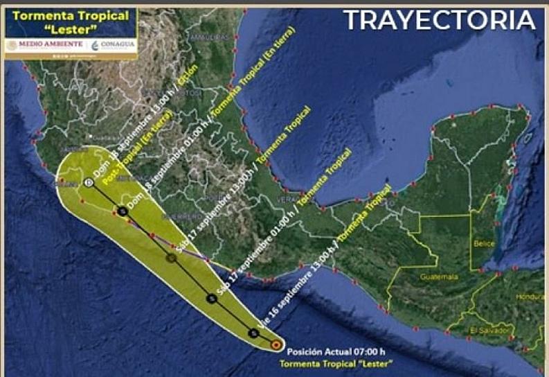 ALERTA EN GUERRERO POR TORMENTA TROPICAL LESTER