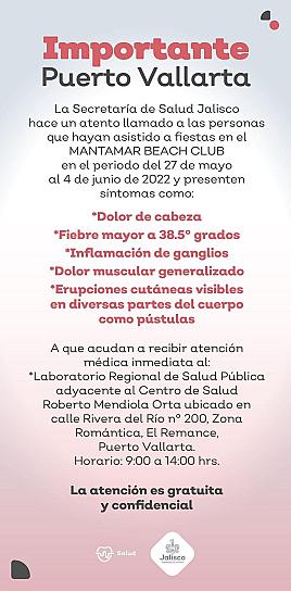  ALERTAN A ZACATECANOS QUE VACACIONARON EN VALLARTA POR CASO DE FIEBRE DEL MONO 