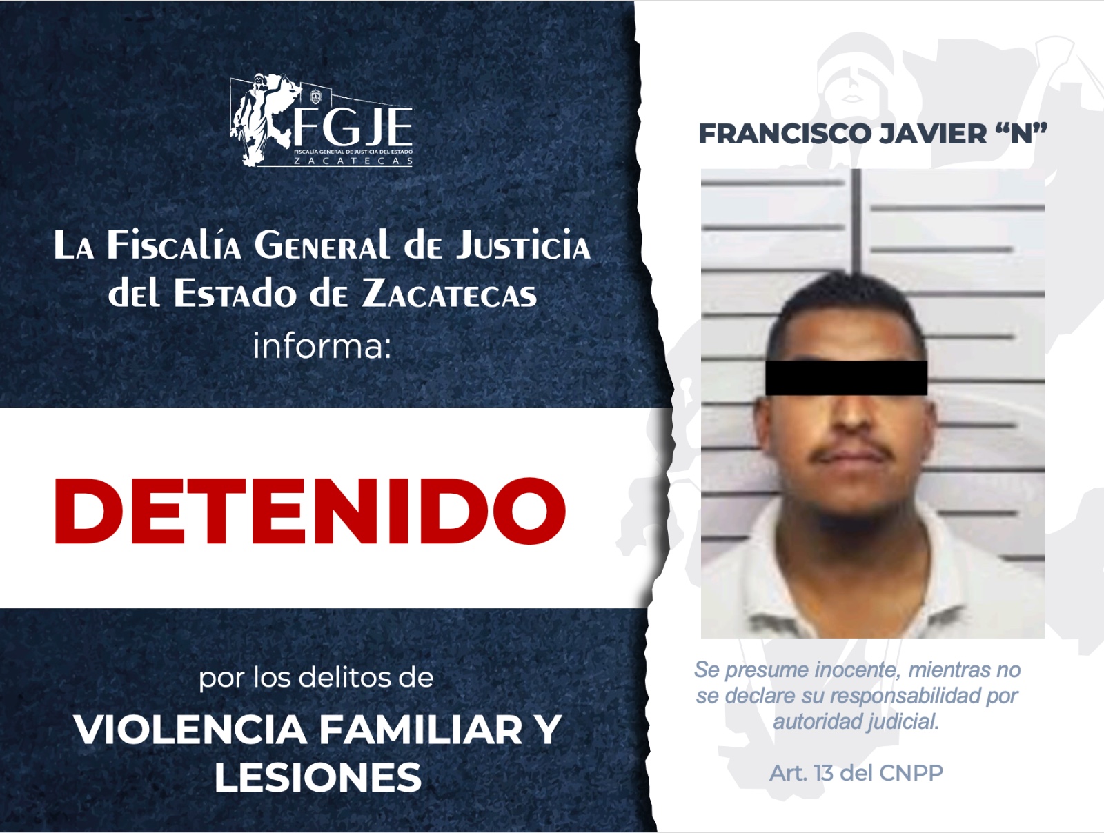 FGJEZ Y MESA DE PAZ CUMPLIMENTAN ÓRDENES DE APREHENSIÓN   