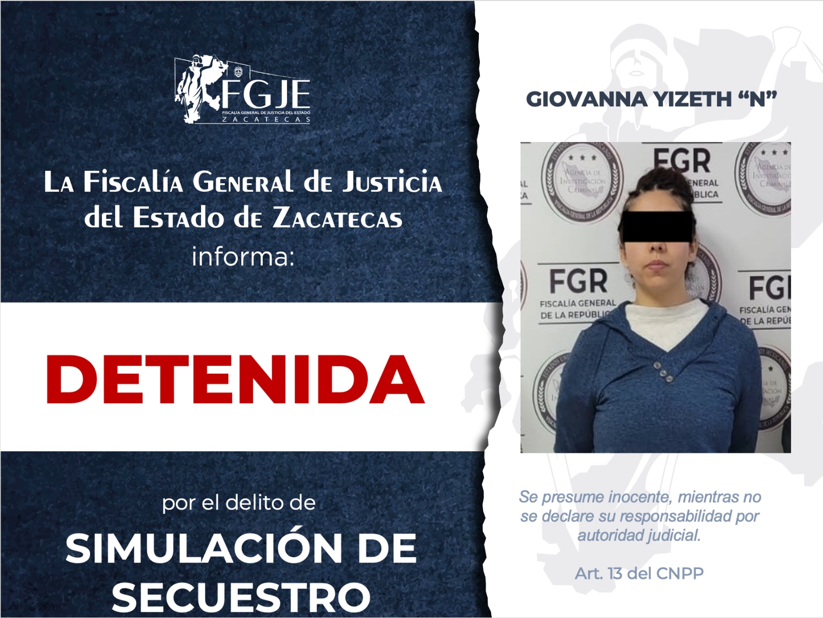 PERMITE COOPERACIÓN BINACIONAL LA DETENCIÓN DE MUJER EN ESTADOS UNIDOS