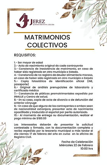 ALISTAN EN JEREZ, CEREMONIA DE MATRIMONIOS COLECTIVOS