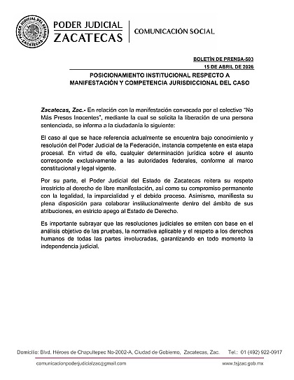 ACLARA PODER JUDICIAL QUE CASO CORRESPONDE A ÁMBITO FEDERAL