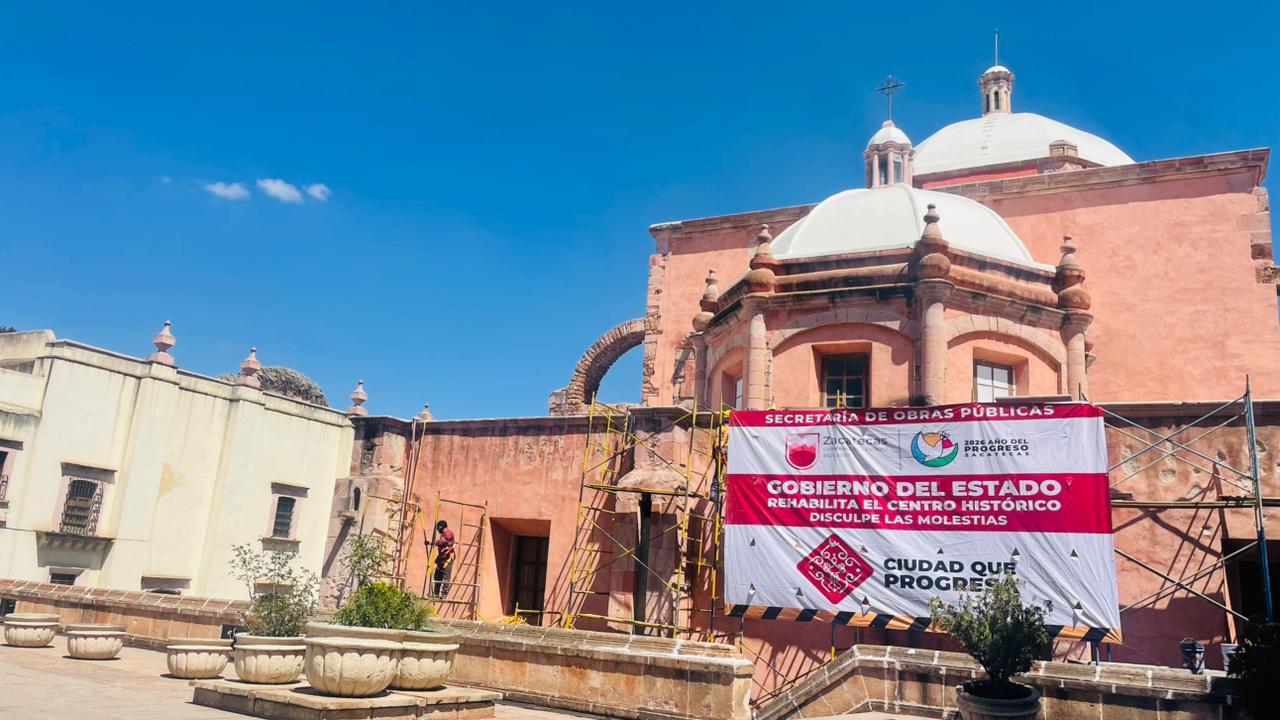 CONTINÚAN LOS TRABAJOS DE REHABILITACIÓN DE FACHADAS EN EL CENTRO HISTÓRICO DE ZACATECAS