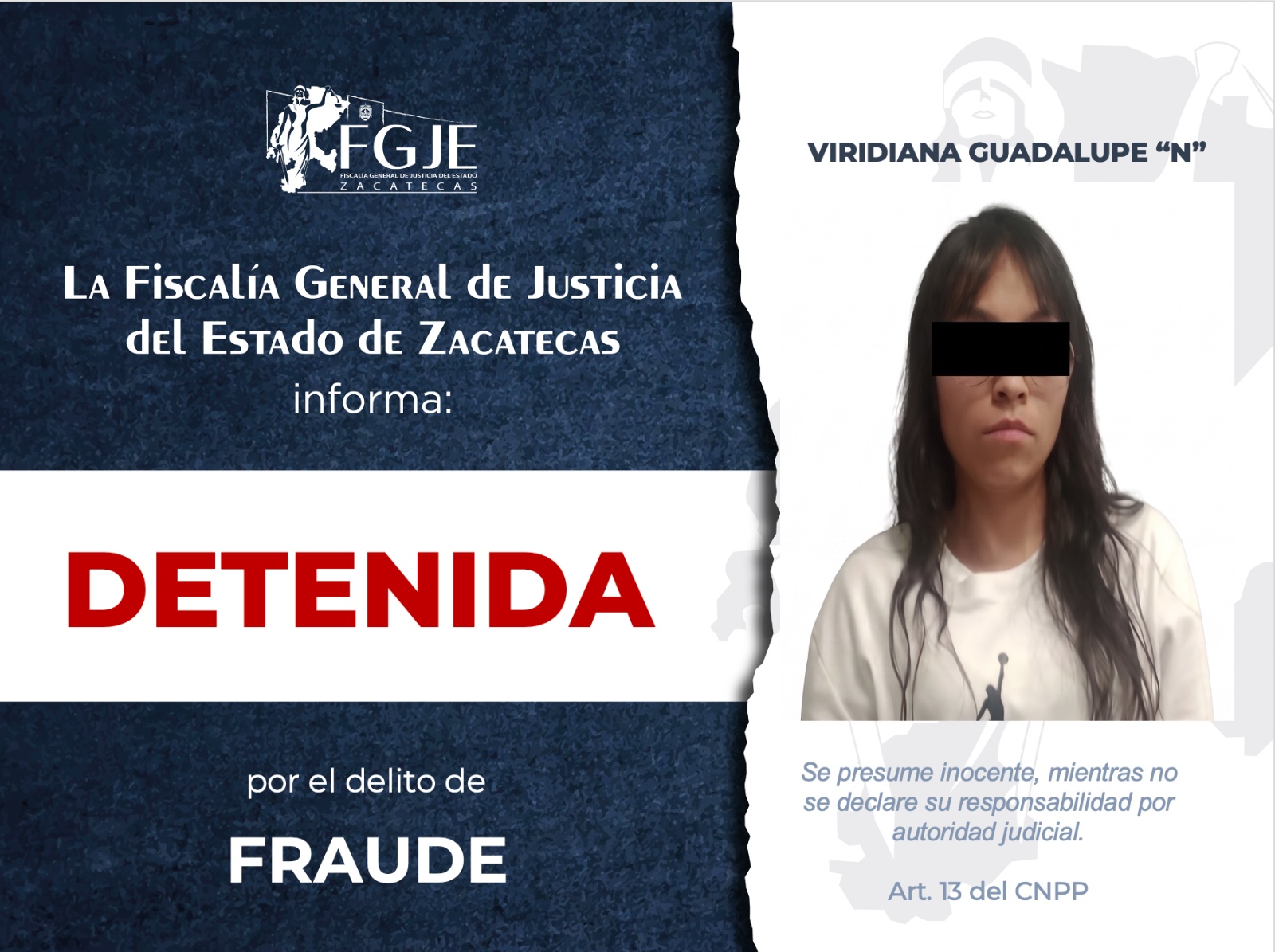 DETIENEN A UNA PERSONA POR DELITOS PATRIMONIALES