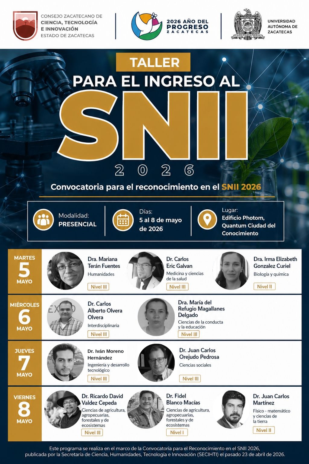 IMPULSAN EN ZACATECAS PARTICIPACIÓN EN LA CONVOCATORIA PARA EL RECONOCIMIENTO EN EL SNII